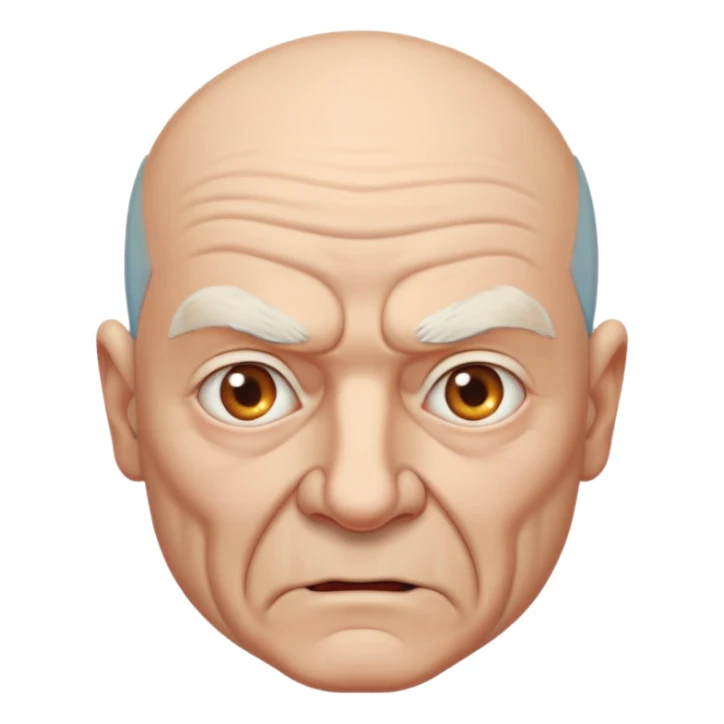 aggressive elderly man, bald head sticker