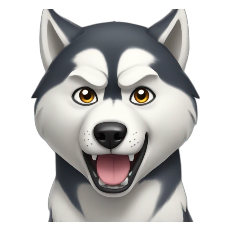 husky angry sticker