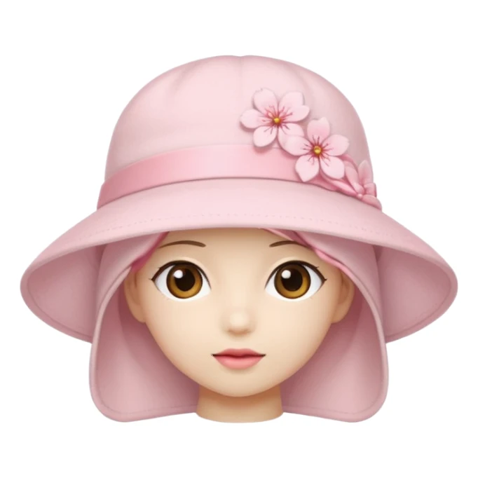 A pastel pink Sakura hat sticker
