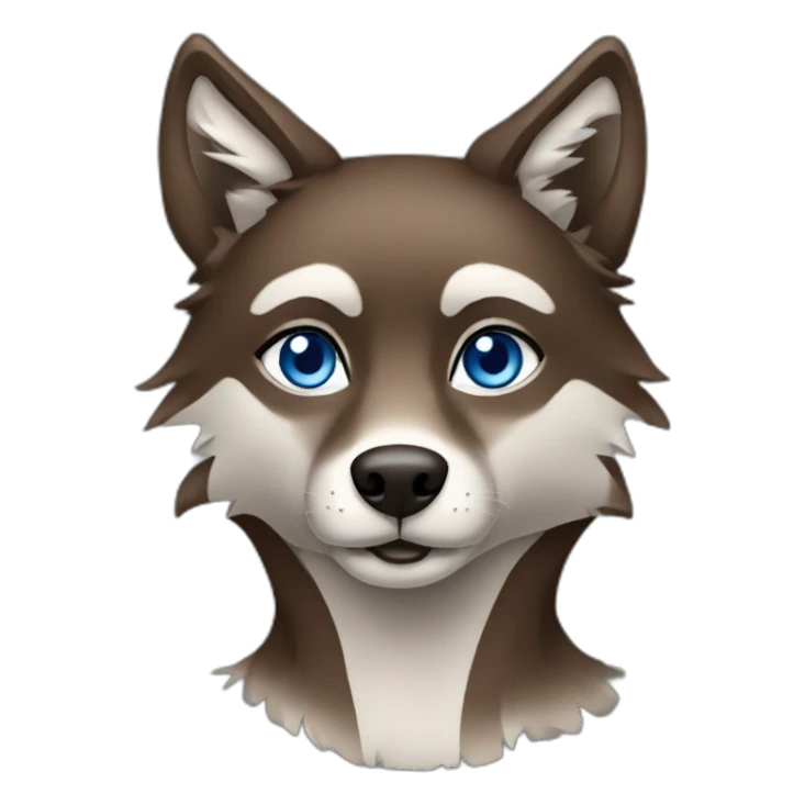 Brown female wolf blue eyes  sticker