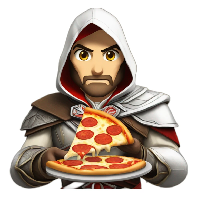 Ezio-auditore-eating-pizza sticker