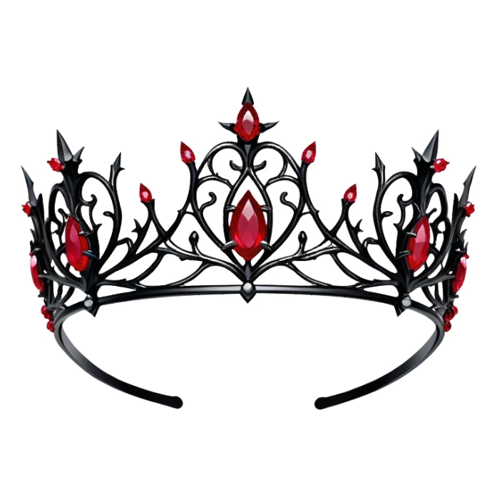 Black Gothic thorn tiara with ruby jewels  sticker