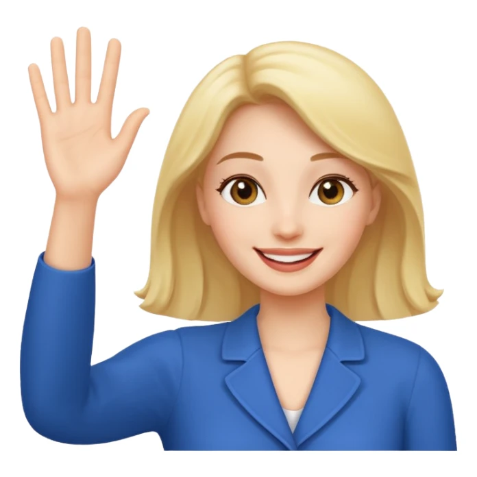 woman waving hello sticker