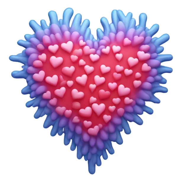 Big heart radiating smaller hearts sticker