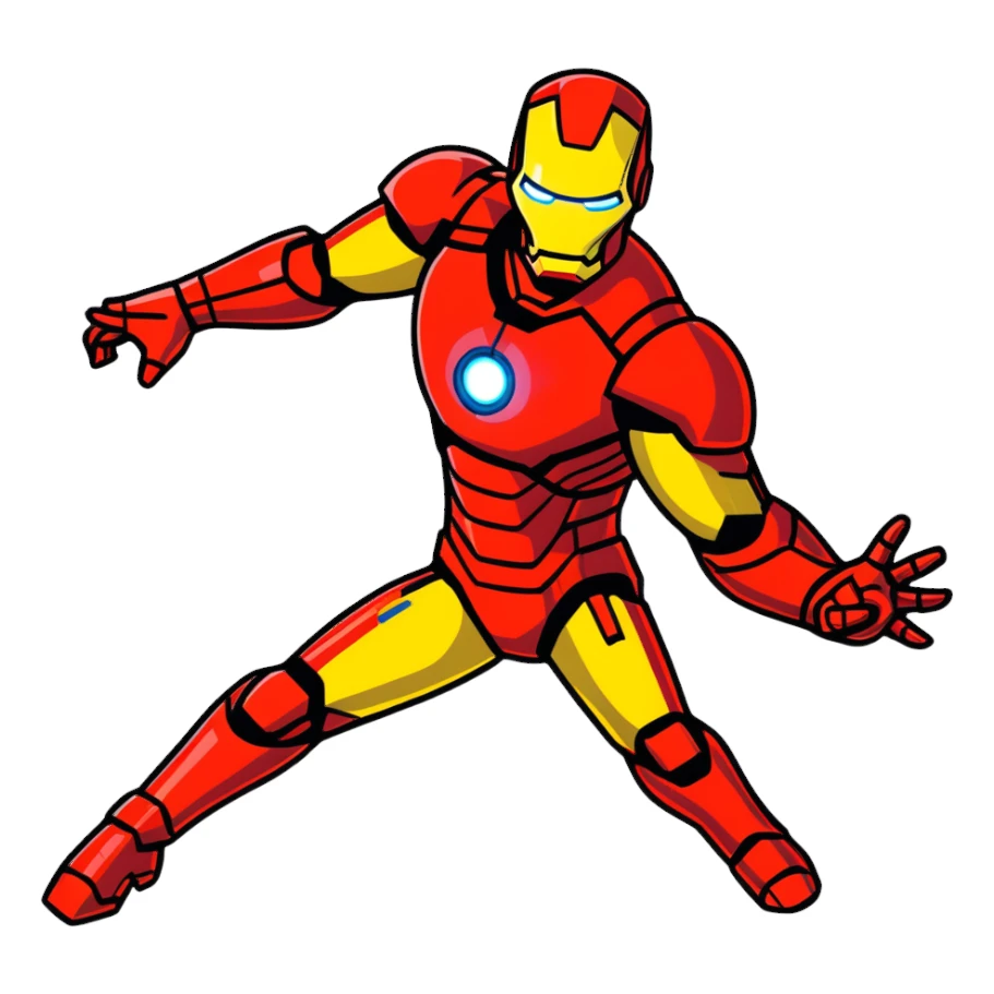 iron man flying with repulsors sticker