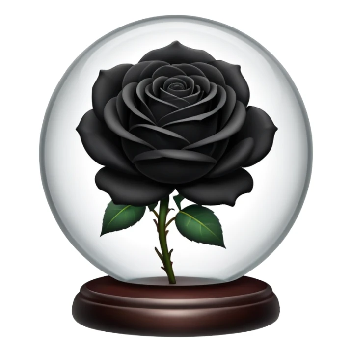 Black rose in a glass sphere sticker