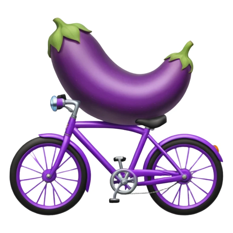 eggplant on a bike sticker