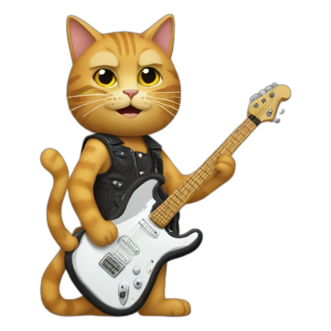 cat-guitar-rock sticker