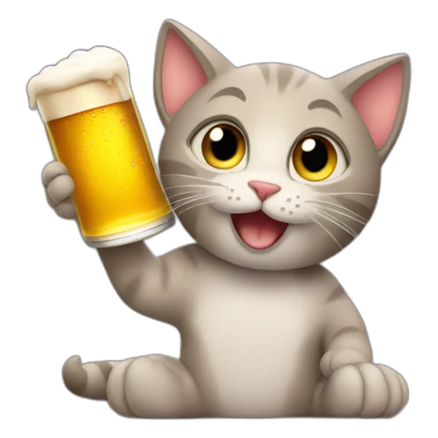 Cat with beer sticker