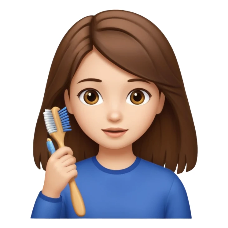 Cute car brushing hair sticker