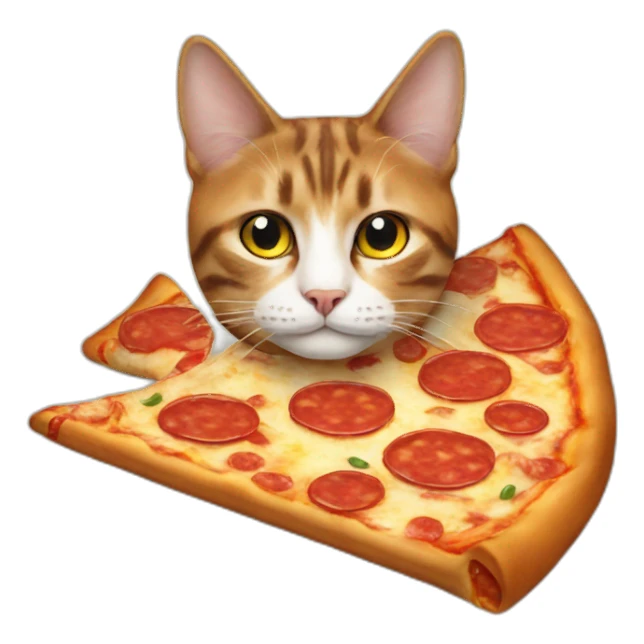 Cat pizza sticker
