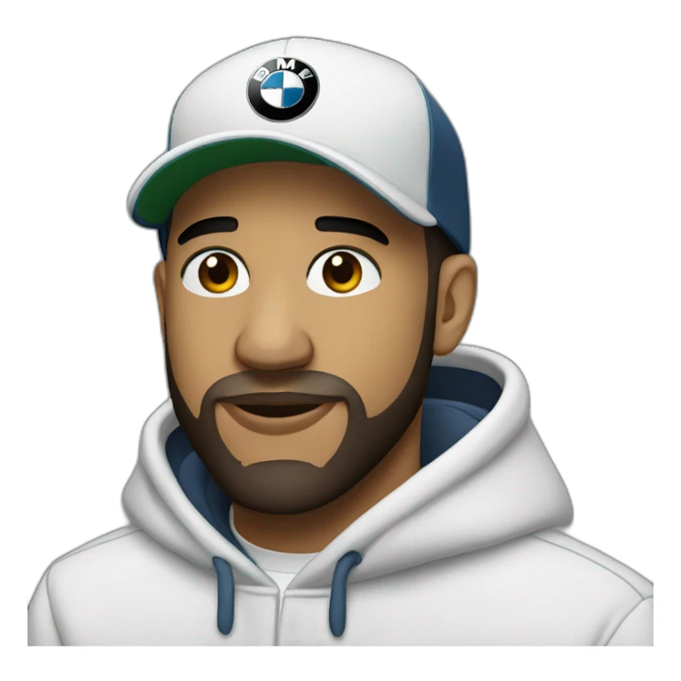drake wearing bmw cap  sticker