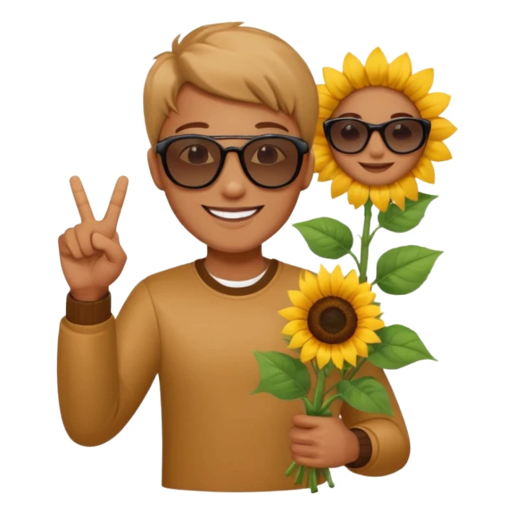 sonnenblumenstrauch mit ok zeichen sticker