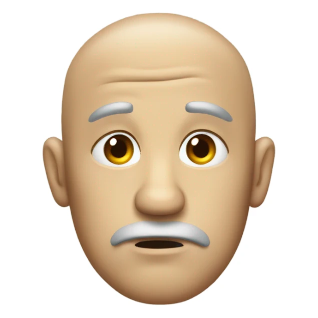 Deflated sad daddy face slightly balding without mustache sticker