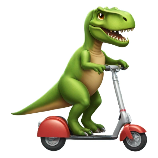 Trex riding a scooter sticker