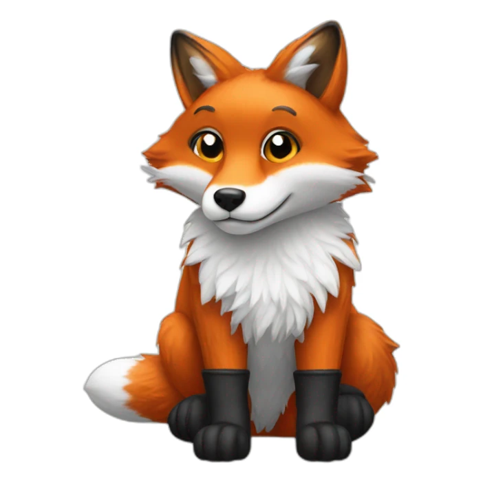 fox with socks sticker