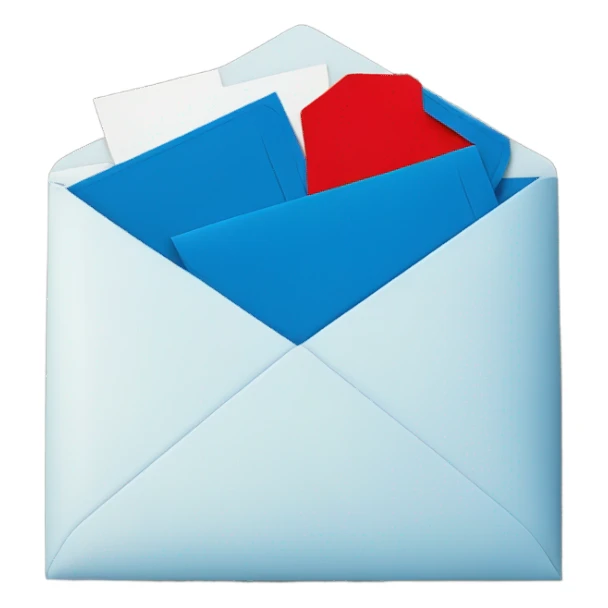 Blue and red envelope sticker