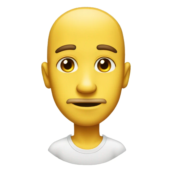 Yellow skin Big forehead emoji sticker