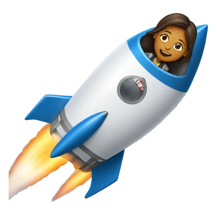 Woman on a rocket sticker