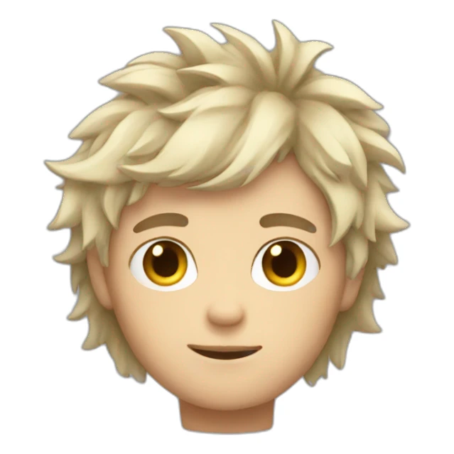 white boy with messy hair sticker