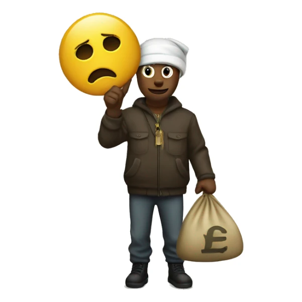 Theif with money bag  sticker