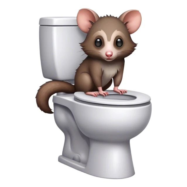 Possum on a toilet  sticker