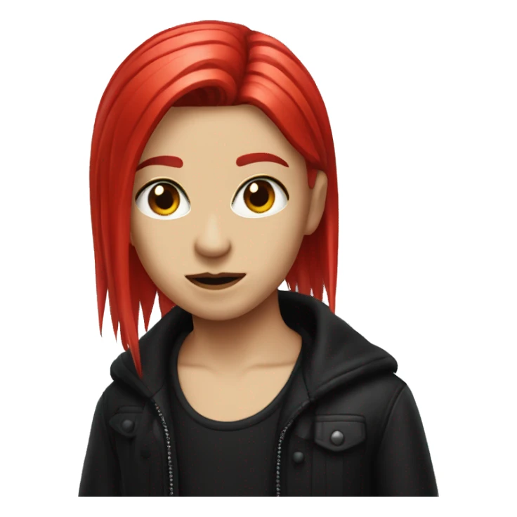 bright-red-straight-haired goth sticker