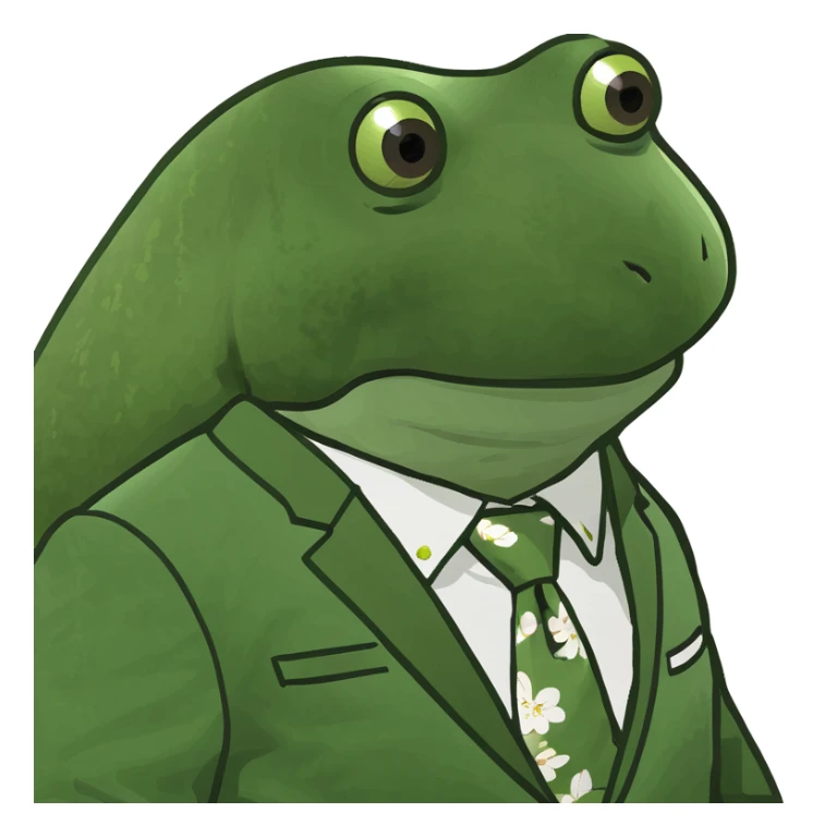 bufo in a japanese suit sticker