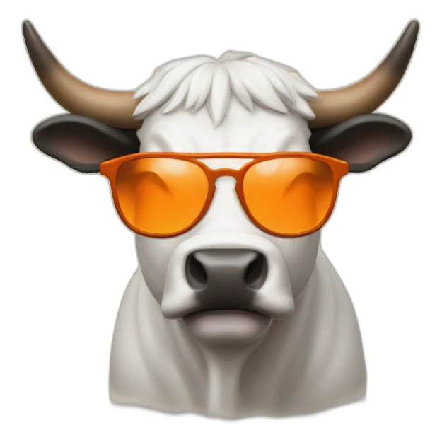 a bull with orange glasses reads a book sticker