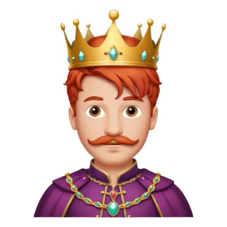 red-haired princes with crown mustace sticker