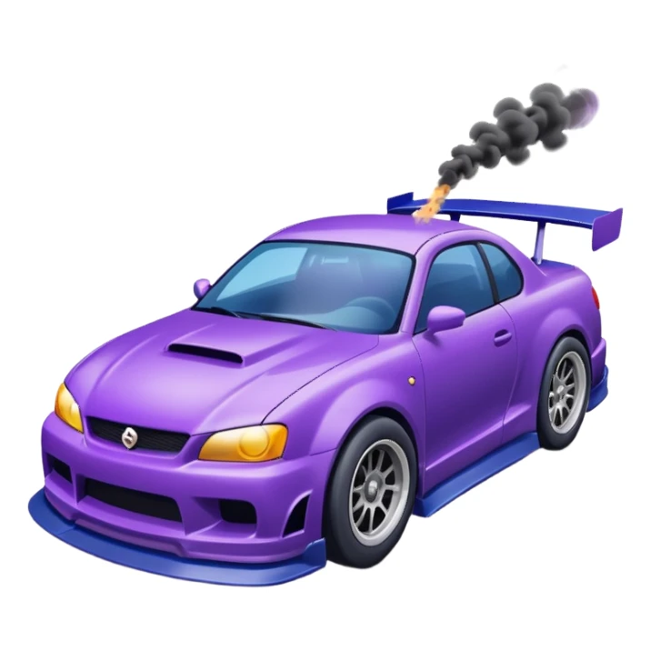 Purple and navy blue car doing a drift. sticker