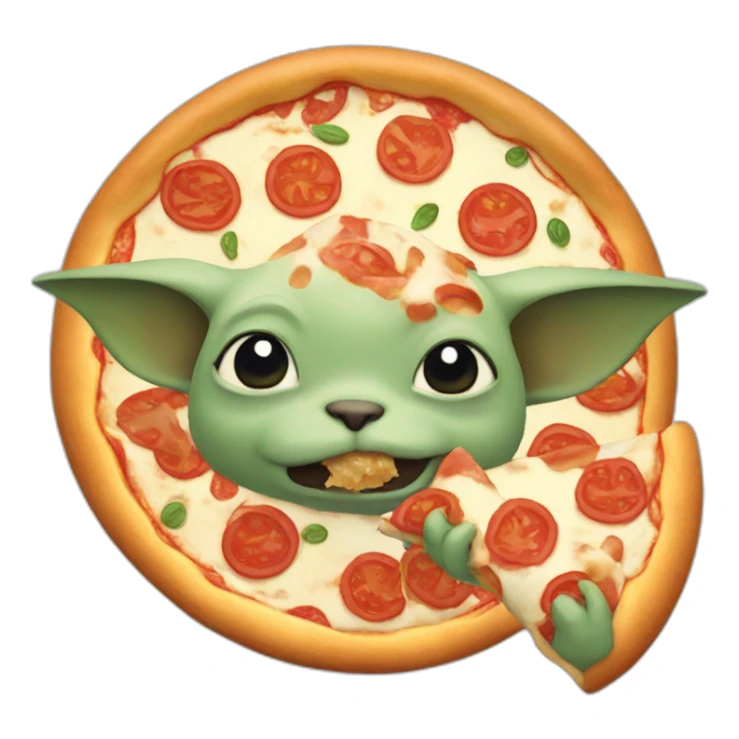 Grogu eating pizza sticker