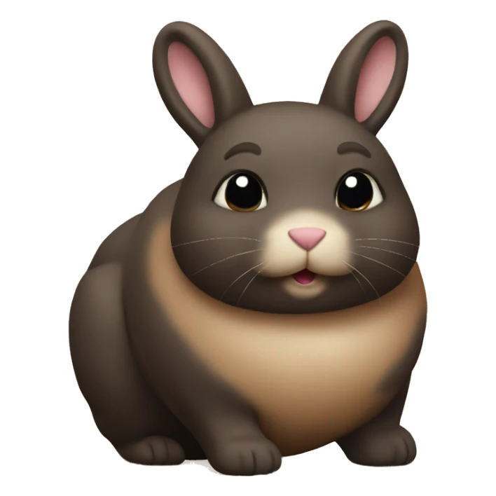Fat brown and black rabbit sticker