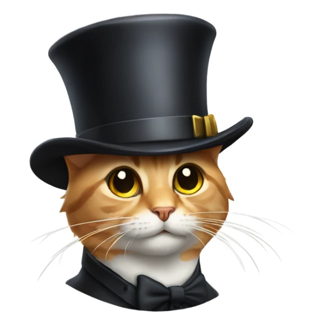 Cat with tophat sticker