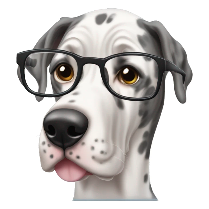 merle great dane with glasses sticker