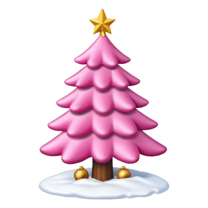 Christmas tree snow pink sticker