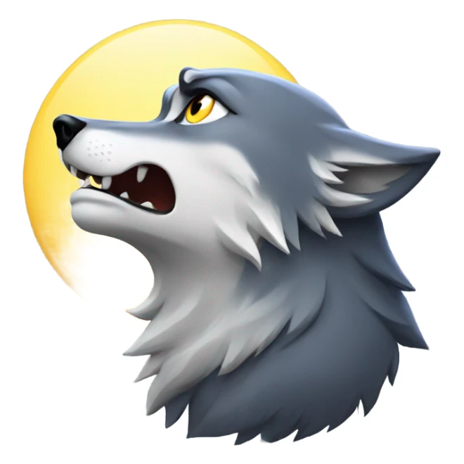 Wolf howling at moon sticker