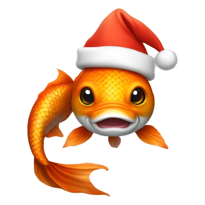Koi fish with Santa hat sticker