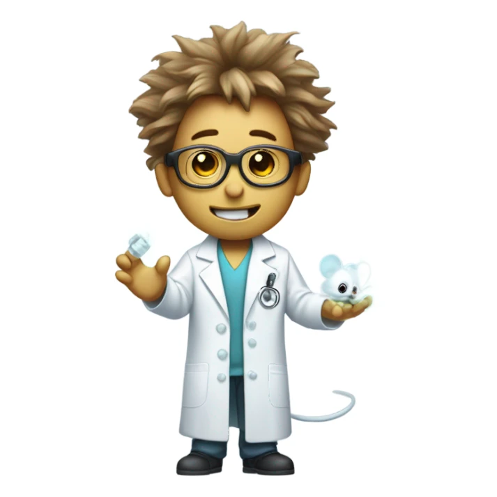 A scientist ghost giving a scientist mouse a massage ￼ sticker