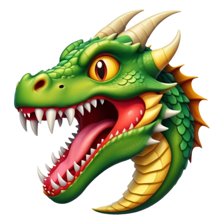 Freaky dragon with tongue out sticker