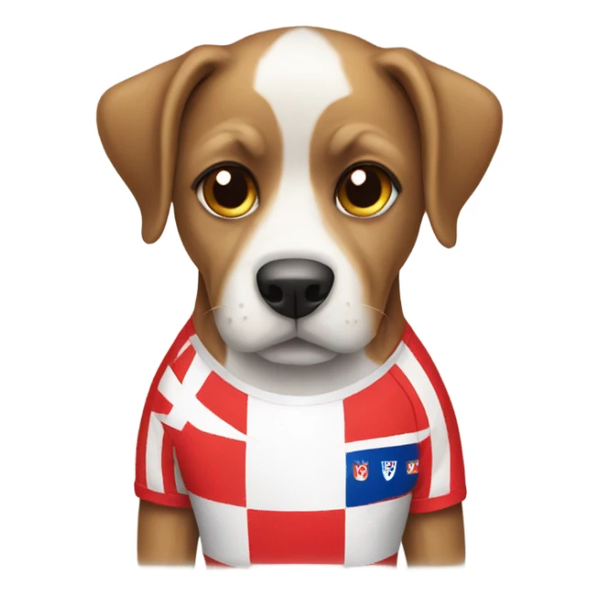 dog wearing croatian jersey sticker