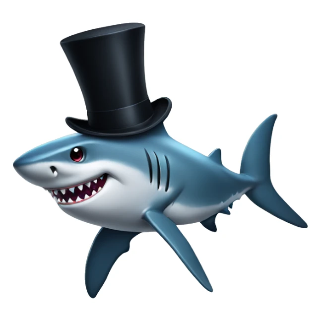 Shark with a top hat sticker