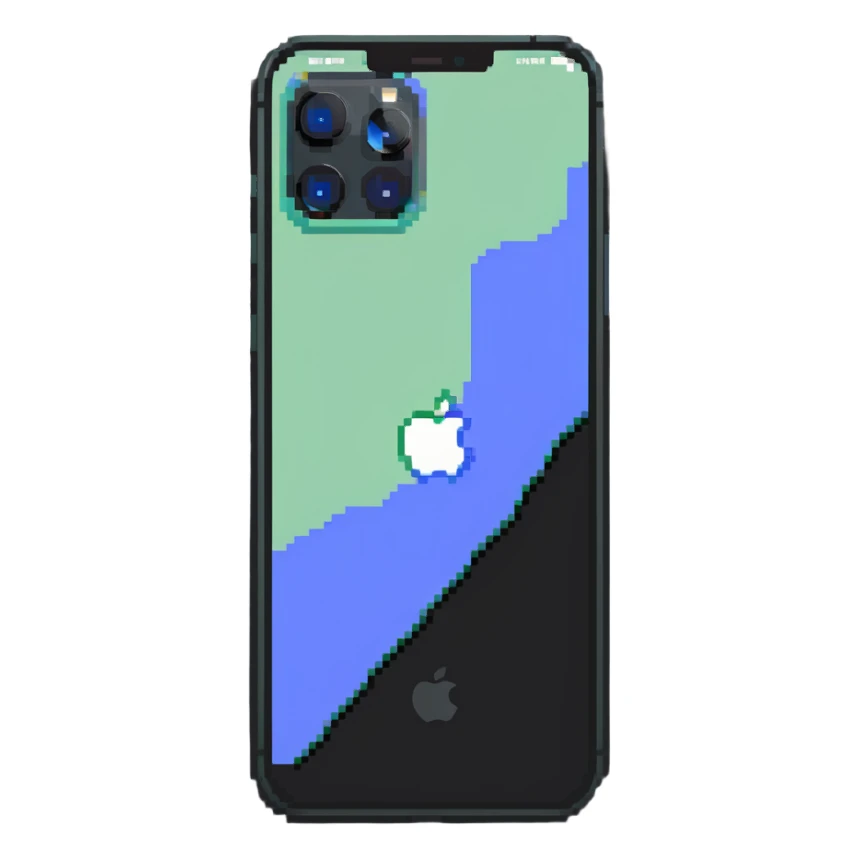 iPhone 15 Pro with triple camera system and dynamic island sticker