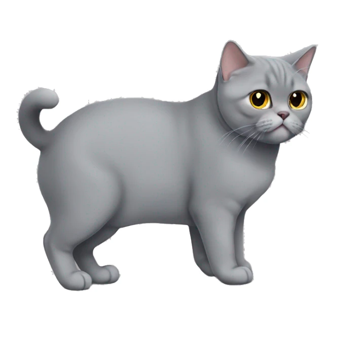 Gray British shorthair cat chubby sticker
