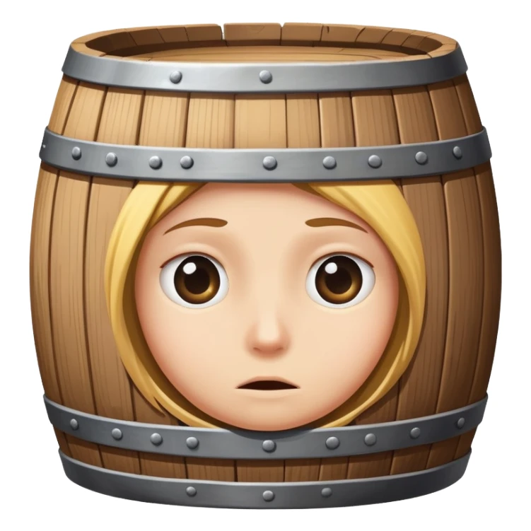 Someone hiding in a barrell, only two eyes visible sticker