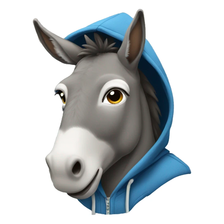 Donkey wearing a hoodie sticker