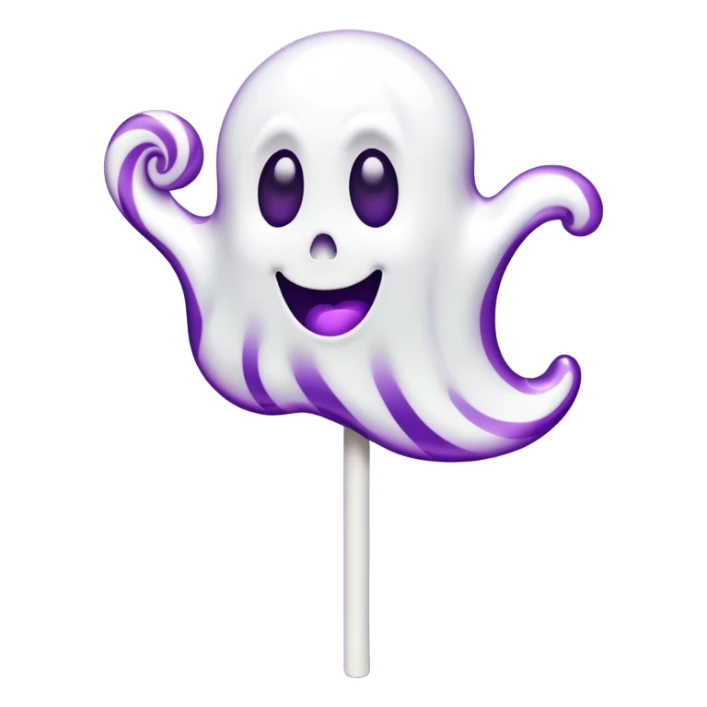 ghost lolipop purple and white sticker