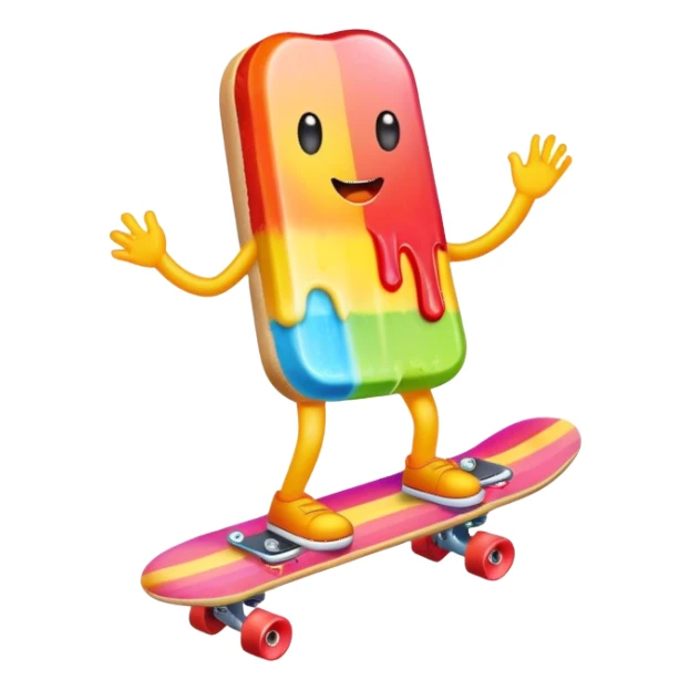 Popsicle riding a skateboard  sticker