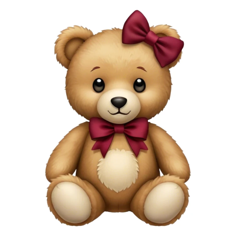 Teddy with wine red bow sticker