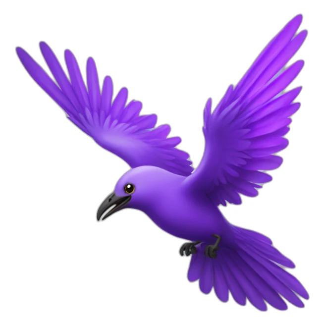purple mystic flying bird sticker
